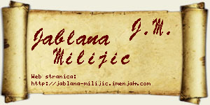 Jablana Milijić vizit kartica